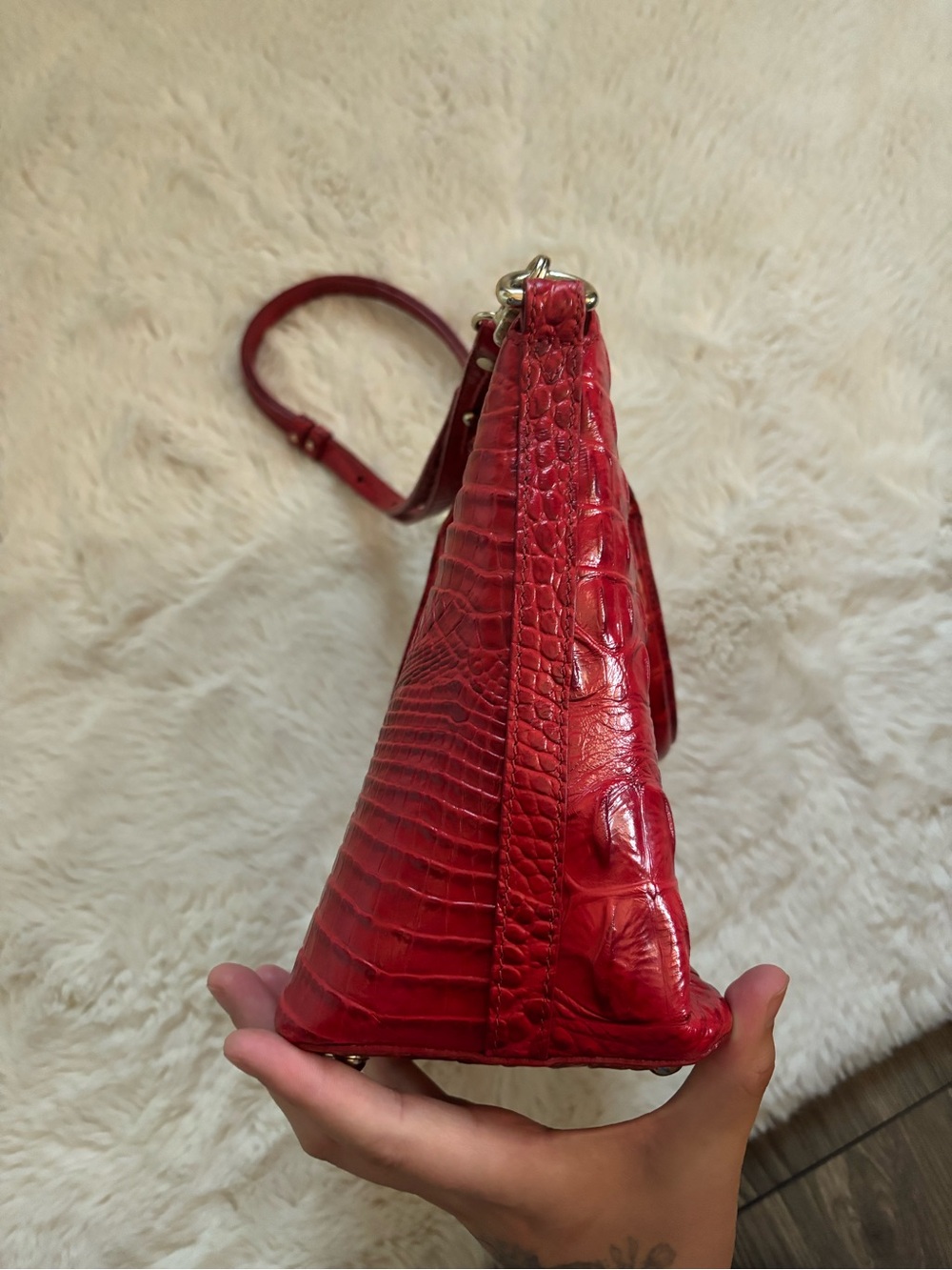 Brahmin Red Dragon Melbourne Leather Duxbury Satchel Handbag and Wallet - Picture 8 of 15
